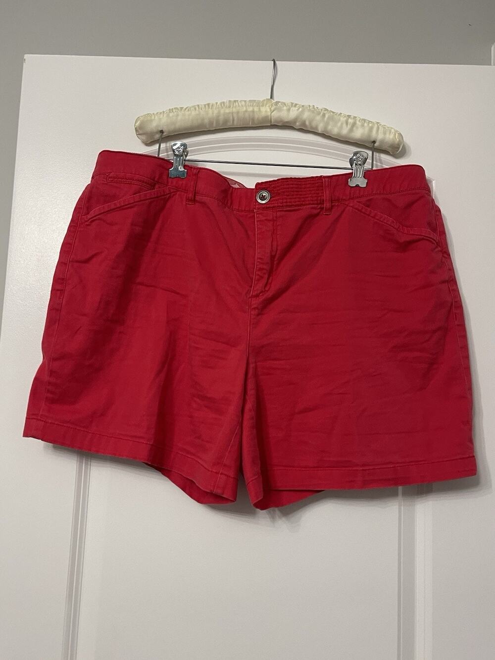 Coastal Intro Love The Fit Red Stretch Bermuda Shorts 16W Casual Summer Cotton